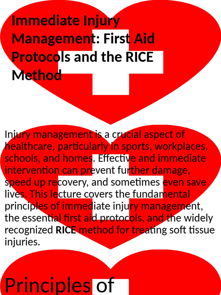RICE Method for Immediate Injury Care | PDF | First Aid | Wound