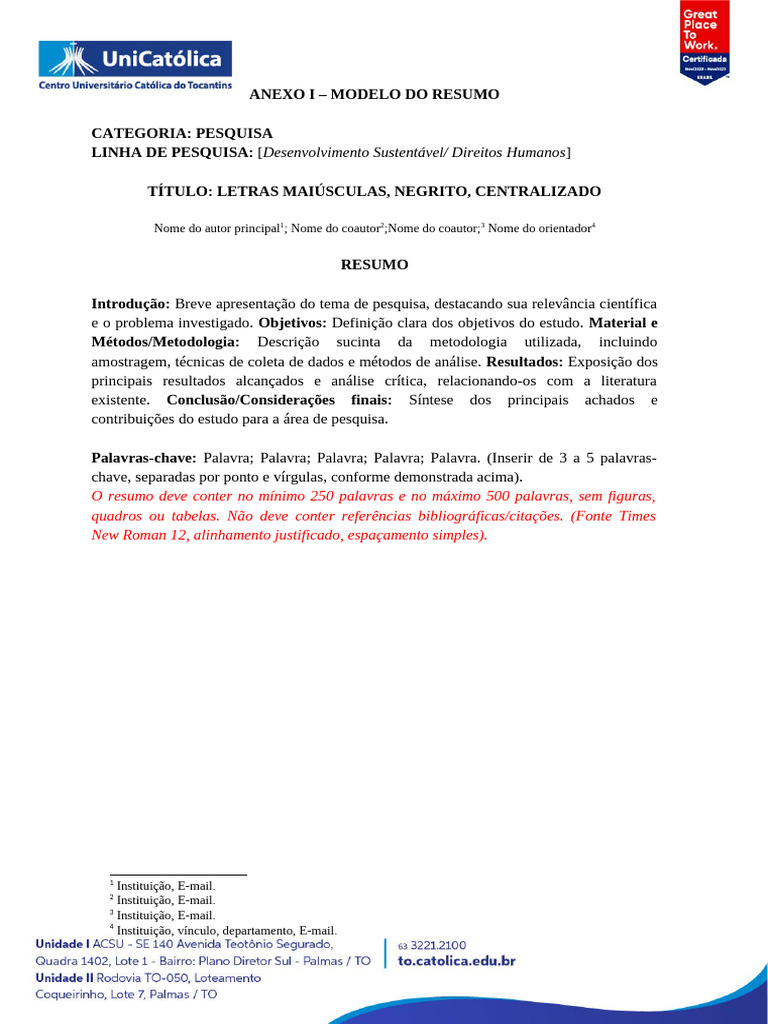 Modelos_REsumos | PDF | Inovação | Abstract (resumo)