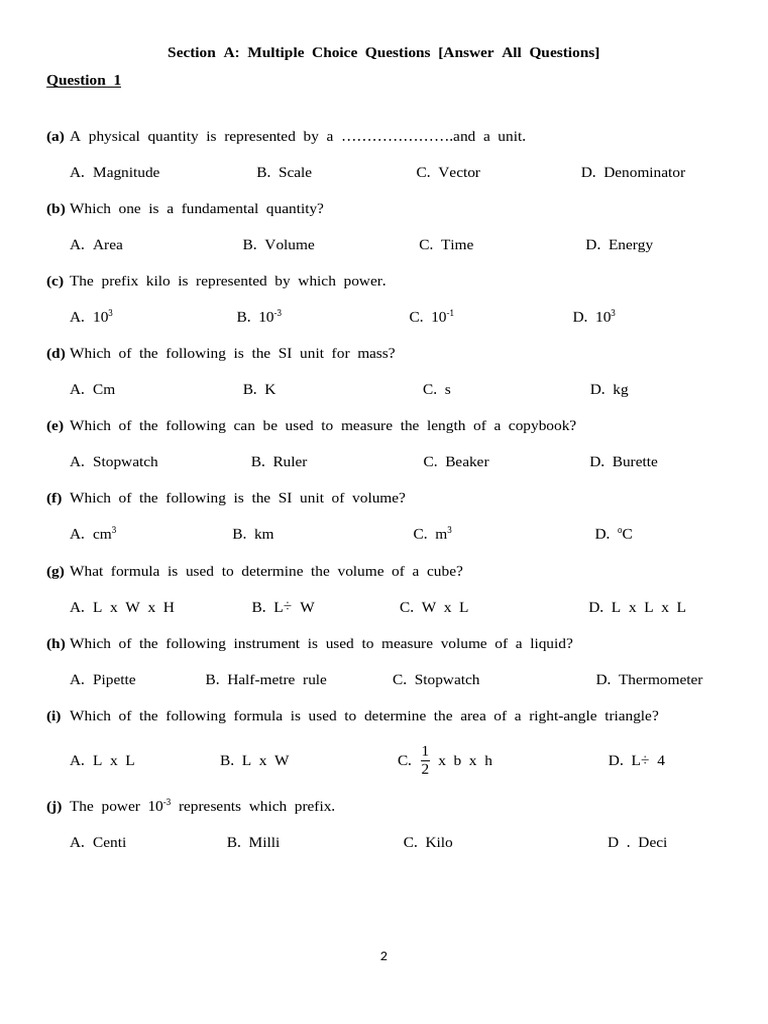 Physics G7 First Term 2022 Pdf Volume Thermometer