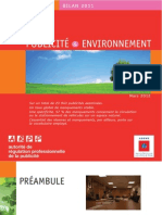 Bilan Publicite Et Environnement 2011