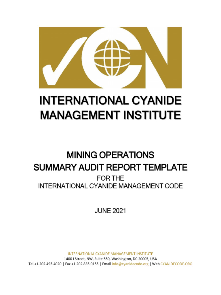 Internation Cyanide Management Institute - 16-Mining-SAR-Template-JUNE ...