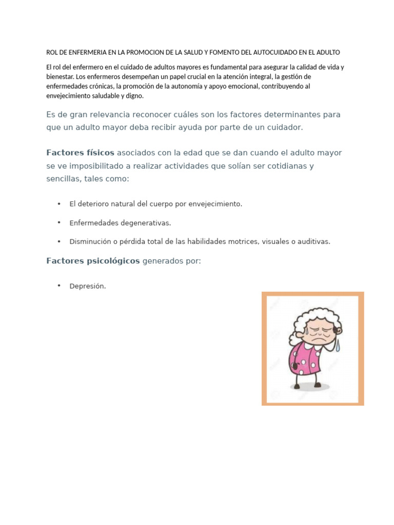 Enfermería y Salud en Adultos Mayores | PDF | Envejecimiento | Vejez