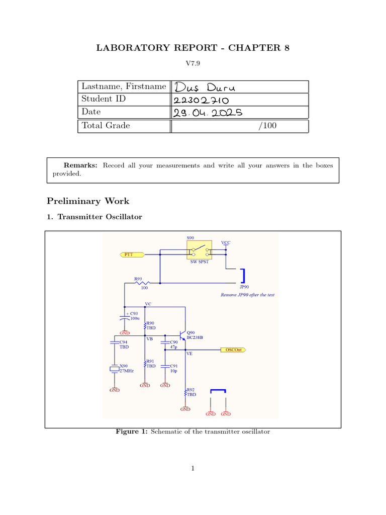 LabReport8 Organized | PDF | Electronic Oscillator | Electromagnetism