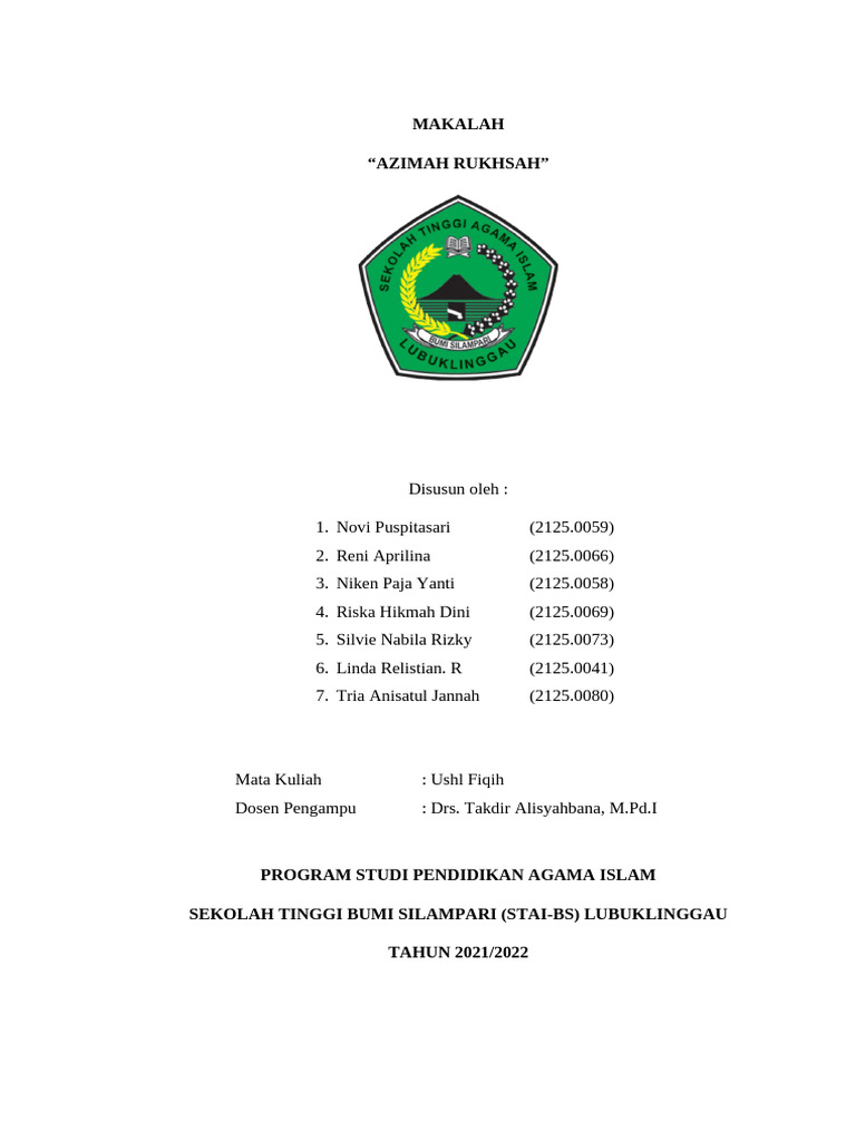 Azimah dan Rukhsah dalam Hukum Islam | PDF