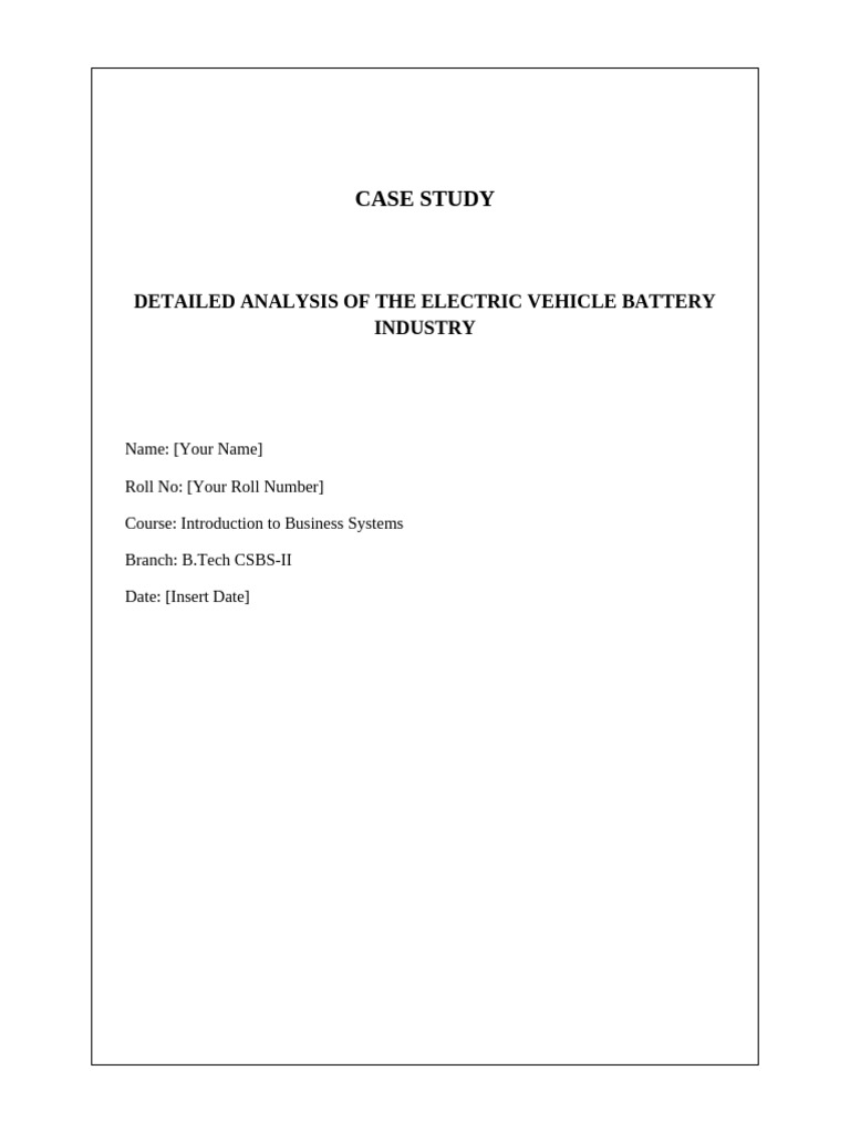 Electric Vehicle Battery Industry Analysis | PDF | Electric Vehicle ...