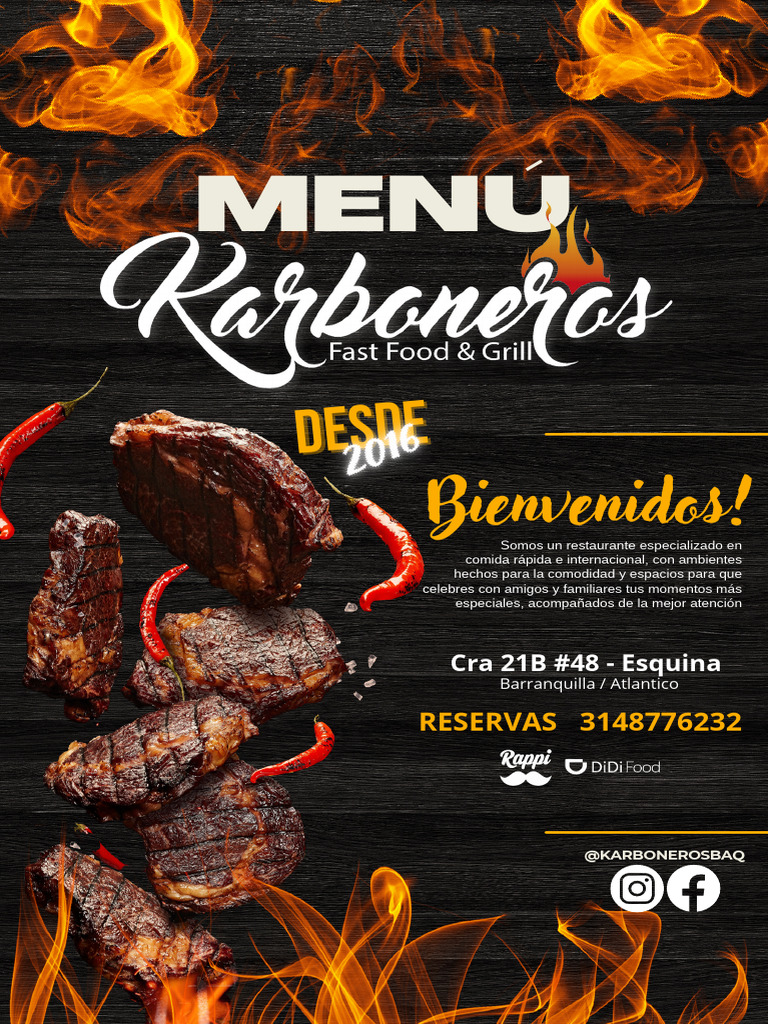 Menú del Restaurante Karboneros | PDF | Cocina | Cocina occidental