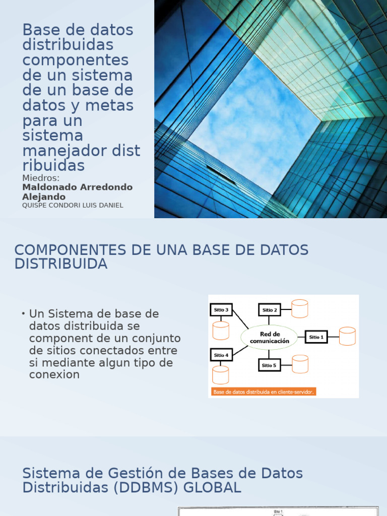 Base de Datos Distribuidas Componentes de Un Sistema | PDF | Bases de ...