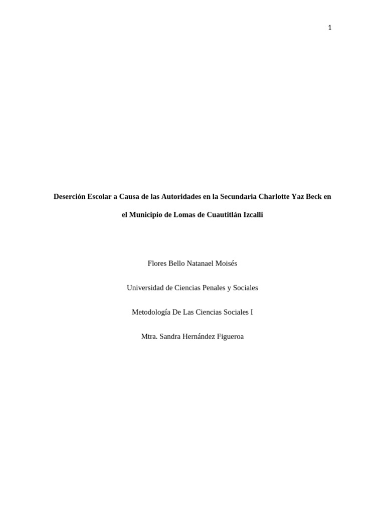 Deserción Escolar por Autoridades en Secundaria | PDF | Enseñando ...