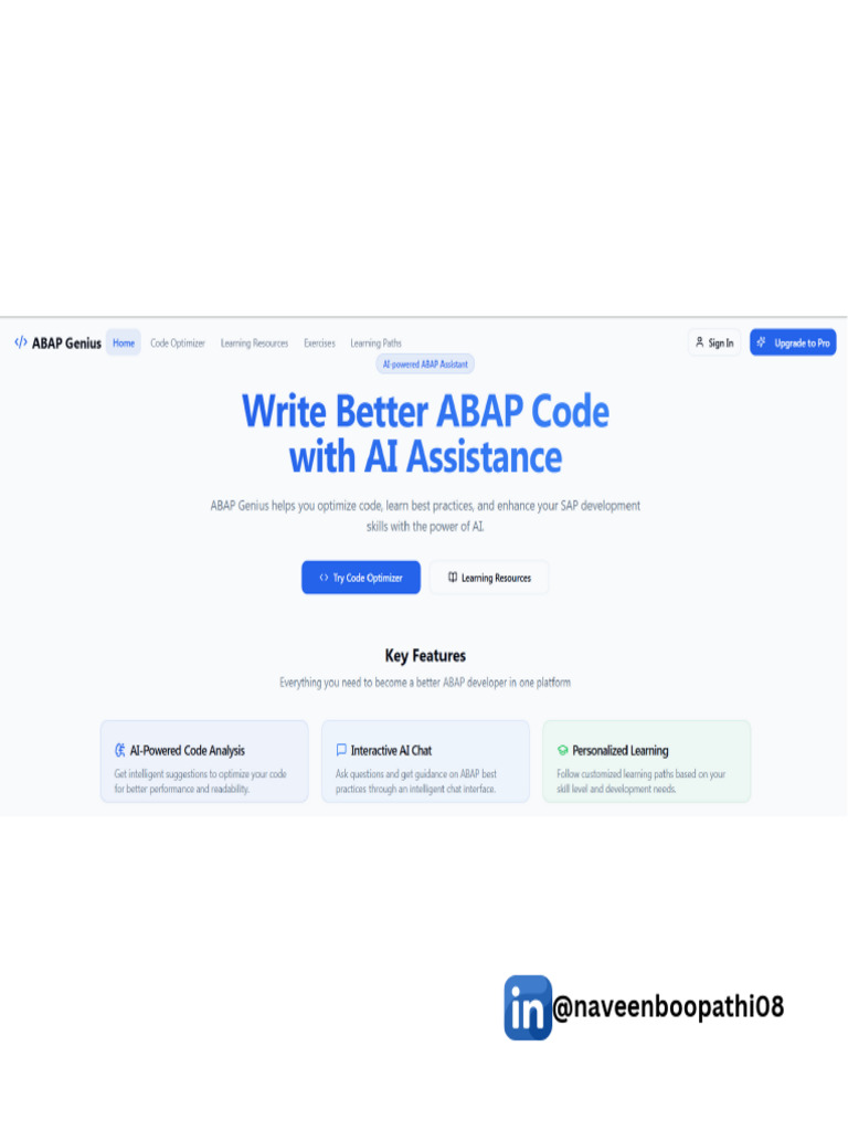 AI Powered Application For ABAP | PDF