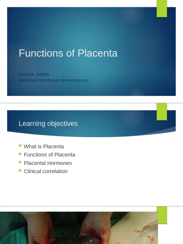 Functions and Hormones of the Placenta | PDF | Placenta | Fetus