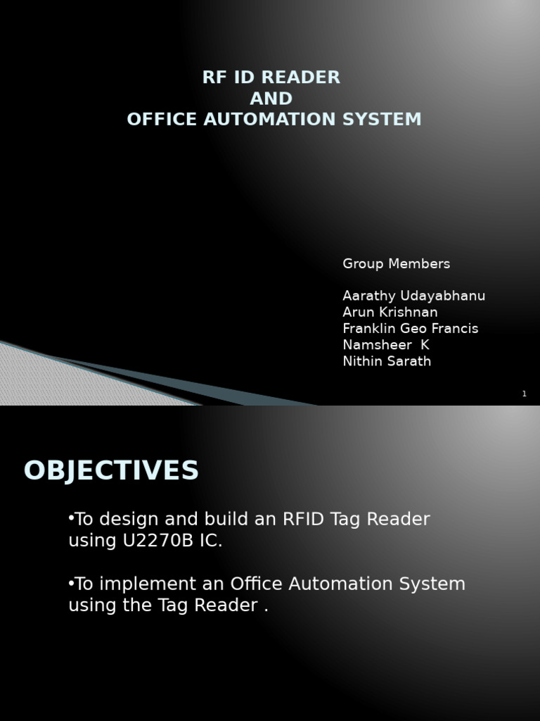 RFID Reader for Office Automation System | PDF | Radio Frequency ...