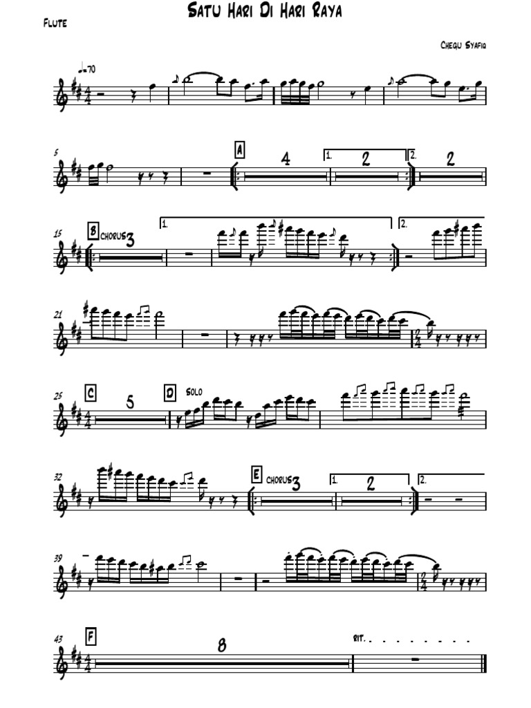 Flute Full Satu Hari Di Hari Raya | PDF