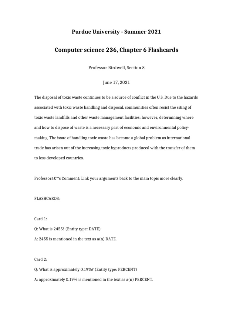 Computer Science 236 Chapter 6 Flashcards | PDF