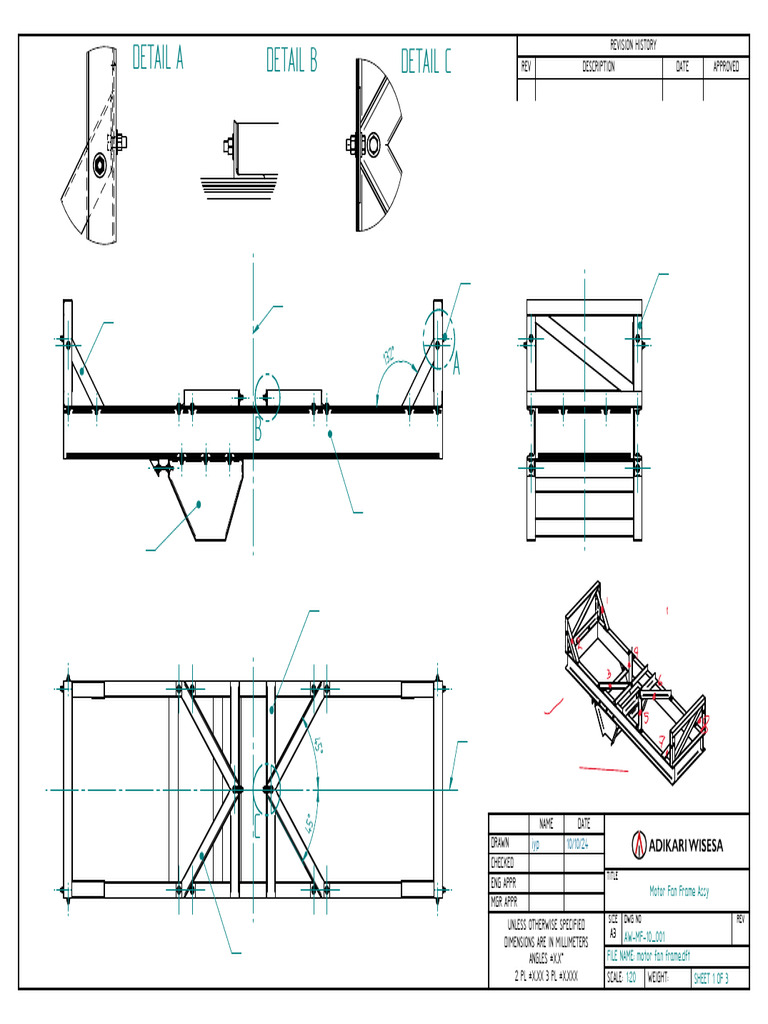 Motor Fan Frame Assembly Drawings | PDF