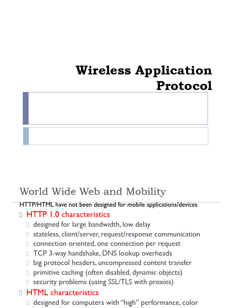Overview of Wireless Application Protocol | PDF | Proxy Server | World ...