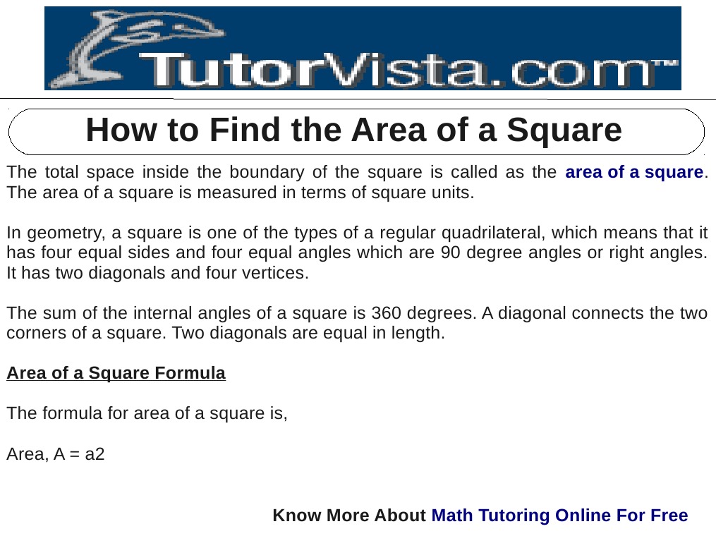 How To Find The Area of A Square | PDF