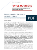 Rapport Moral Et Dactivite - Congres FO Travail 26 Mars 2012