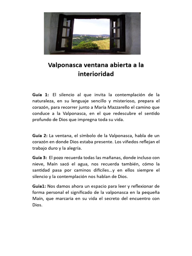Ventana de la Valponasca: un camino espiritual | PDF