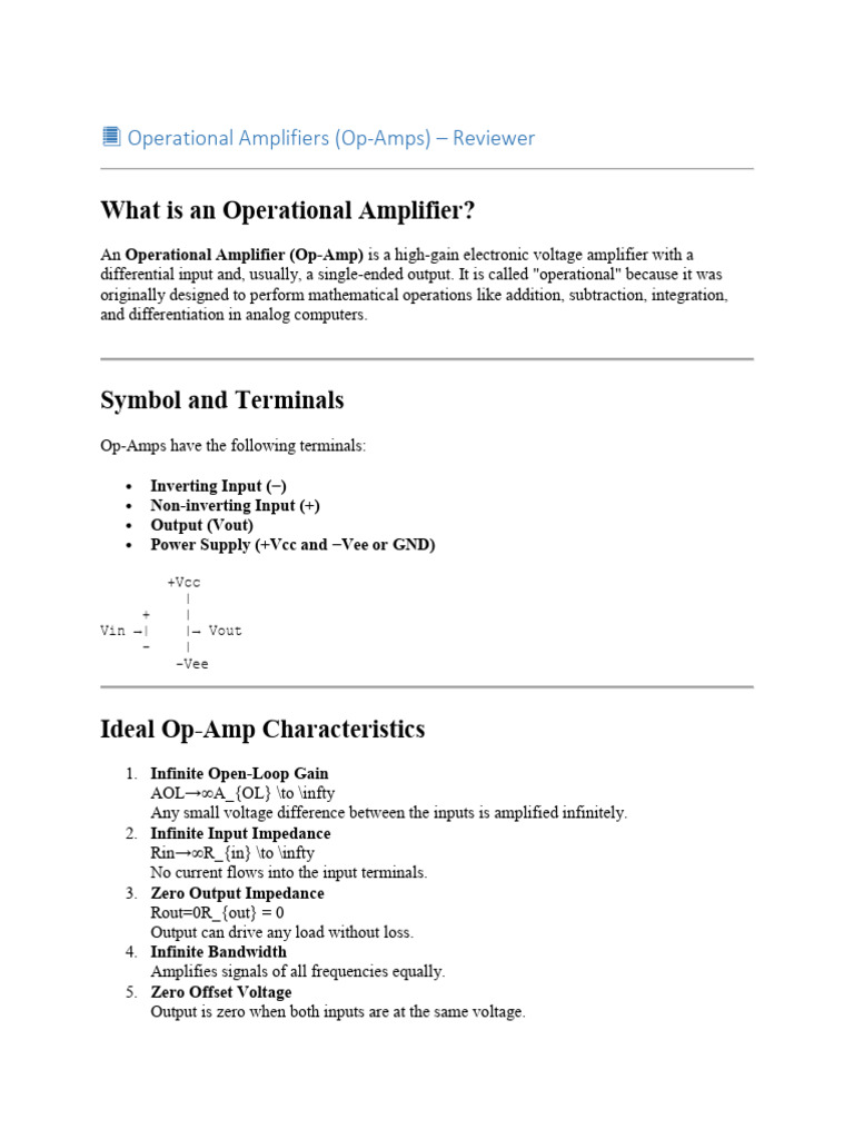 Understanding Operational Amplifiers | PDF | Operational Amplifier ...