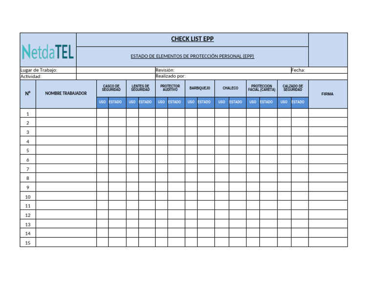 Check List EPP 2025 | PDF