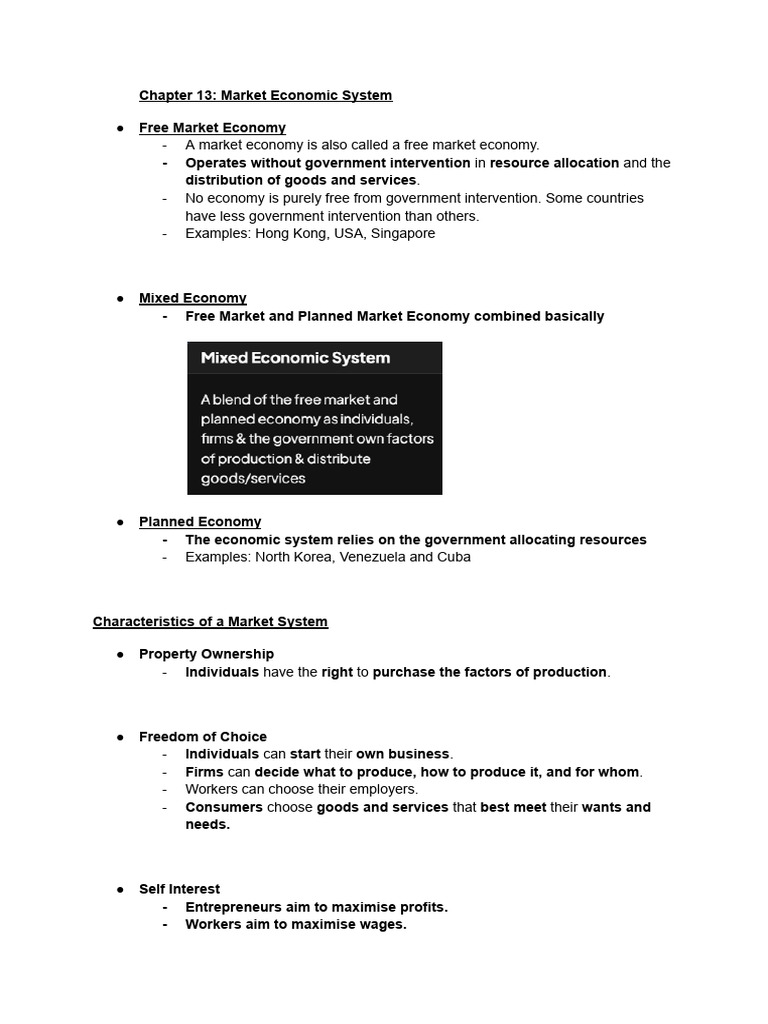 Market Economic Systems Explained | PDF | Cost Of Living | Labour Economics