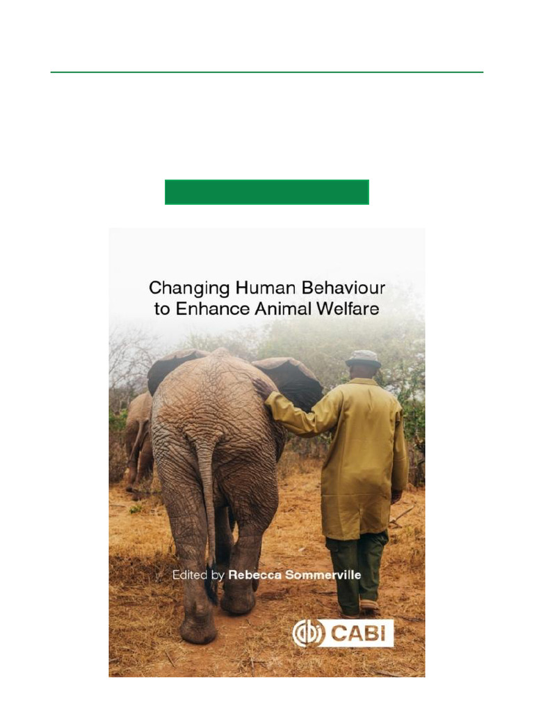 Popular Pick Changing Human Behaviour To Enhance Animal Welfare Digital ...