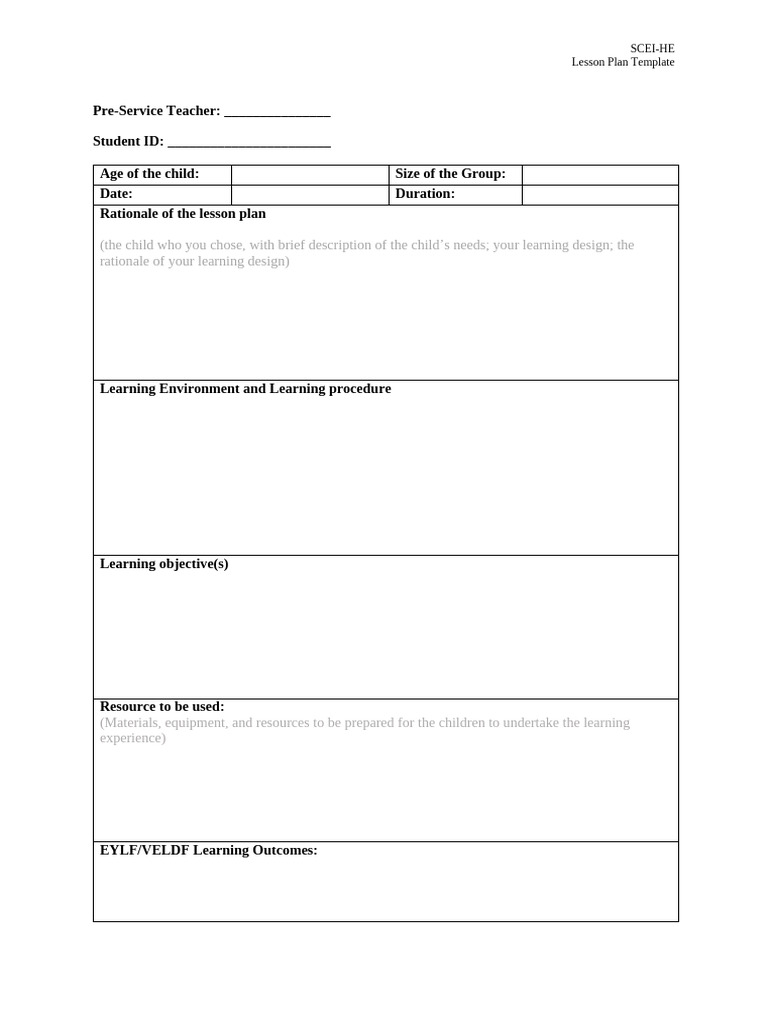 Lesson Plan Template-ECE303 Assessment 3 | PDF