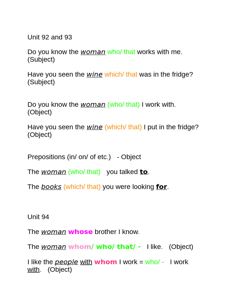 Who Whose Whom | PDF