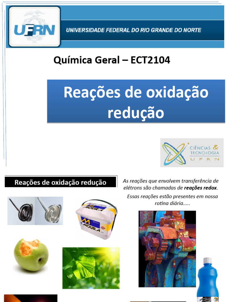 Aula 17 - Reaes de Oxidao-Reduo | PDF | Reações químicas | Redox