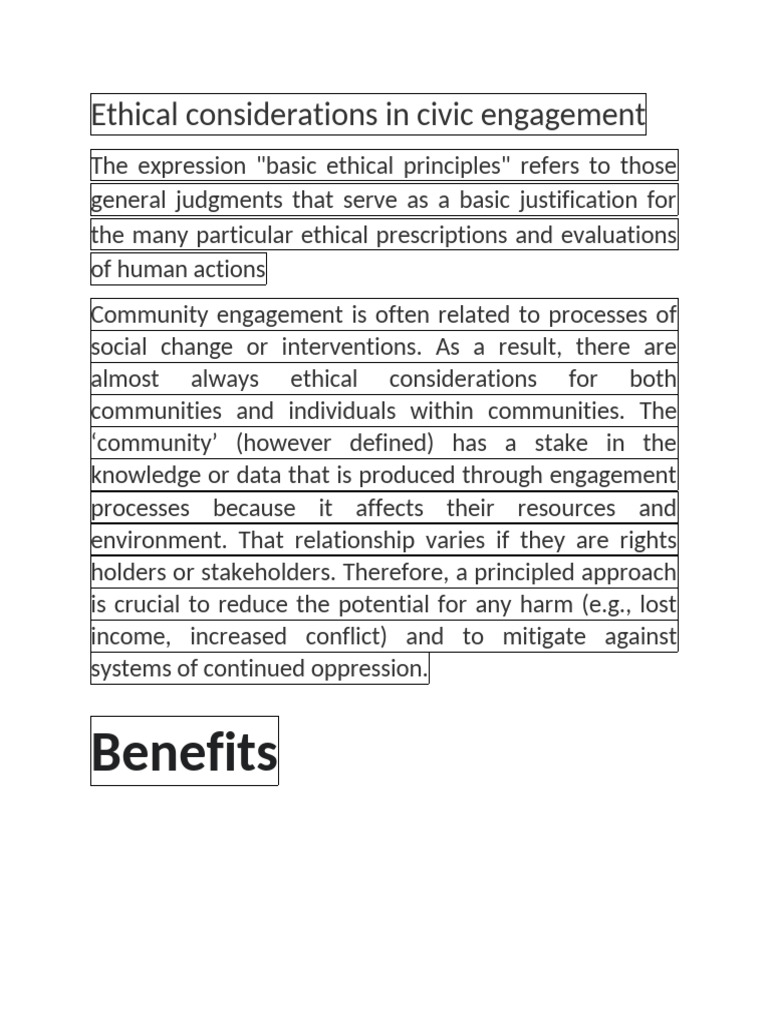 Ethical Principles in Civic Engagement | PDF | Governance | Accountability