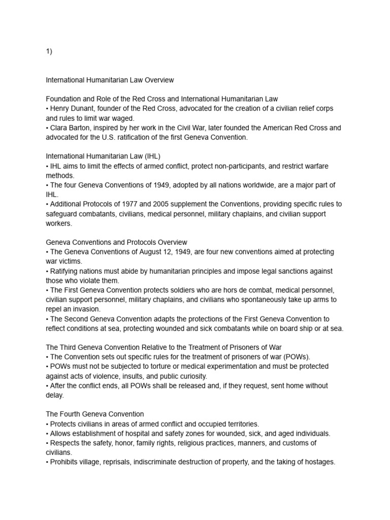 Overview of Humanitarian Law and Rights | PDF | International ...