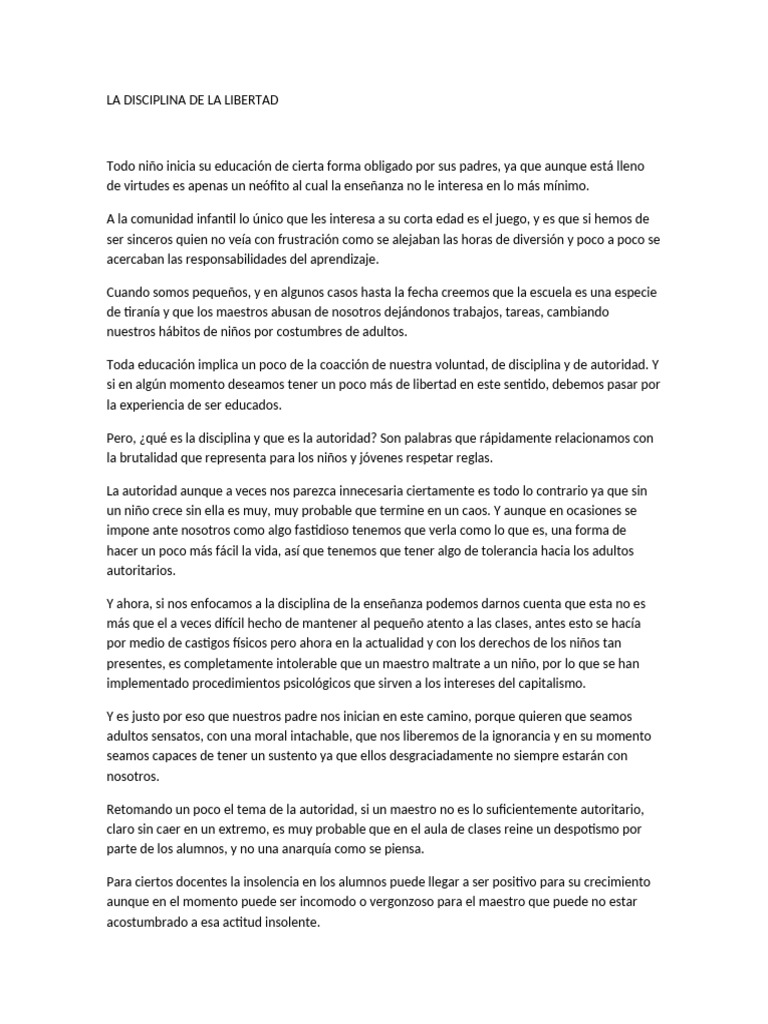 Educación y autoridad en la infancia | PDF | Enseñando | Escuelas