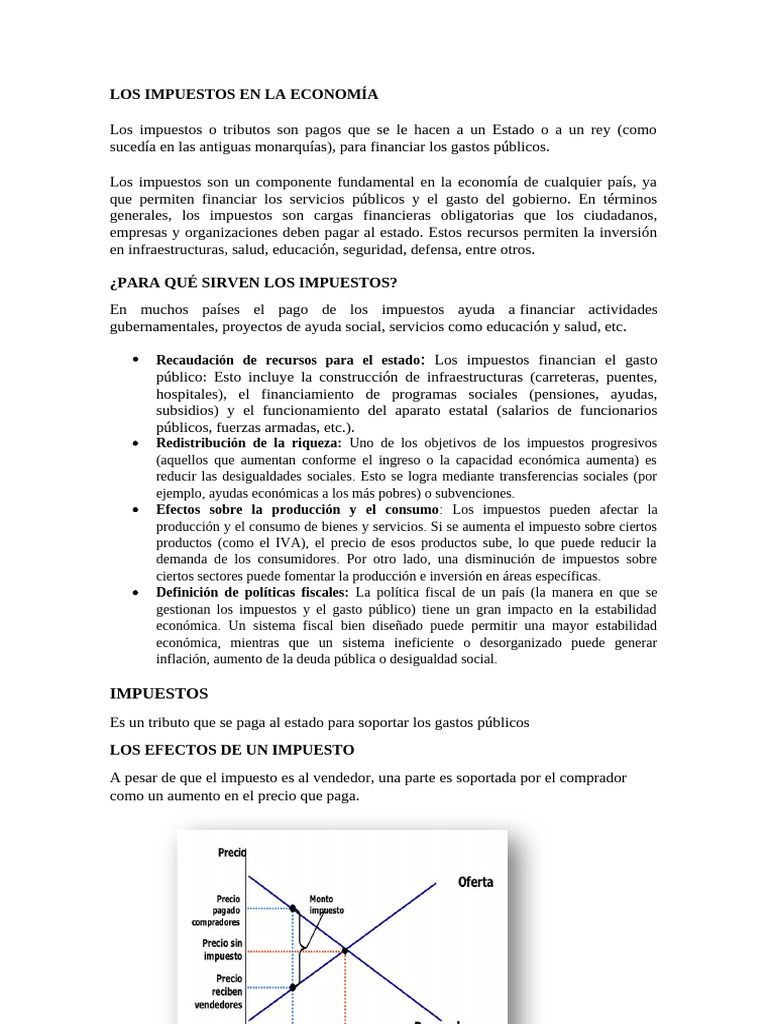 Impacto de los Impuestos en la Economía | PDF | Impuestos | La política ...