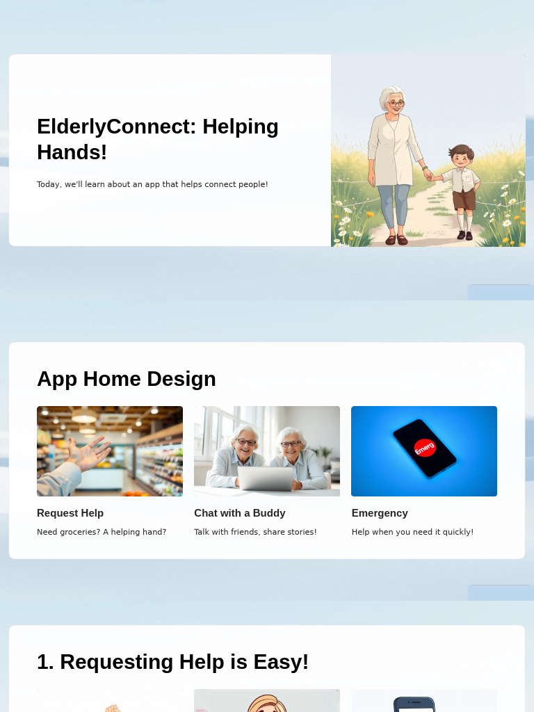 ElderlyConnect AppDesign Slides | PDF