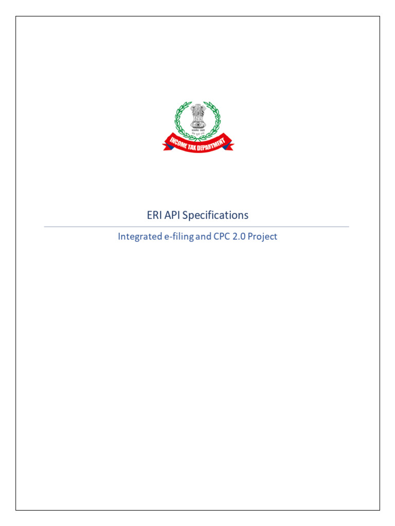 ERI API Specifications for Income Tax | PDF | Specification (Technical ...
