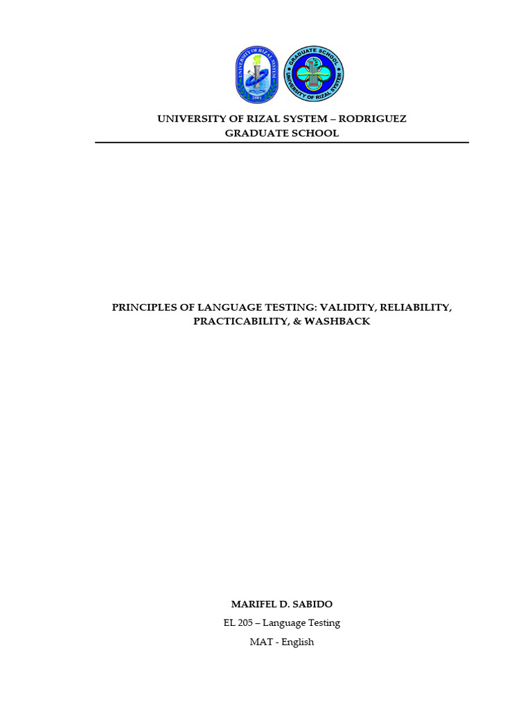 Principles of Language Testing Explained | PDF | Educational Assessment ...