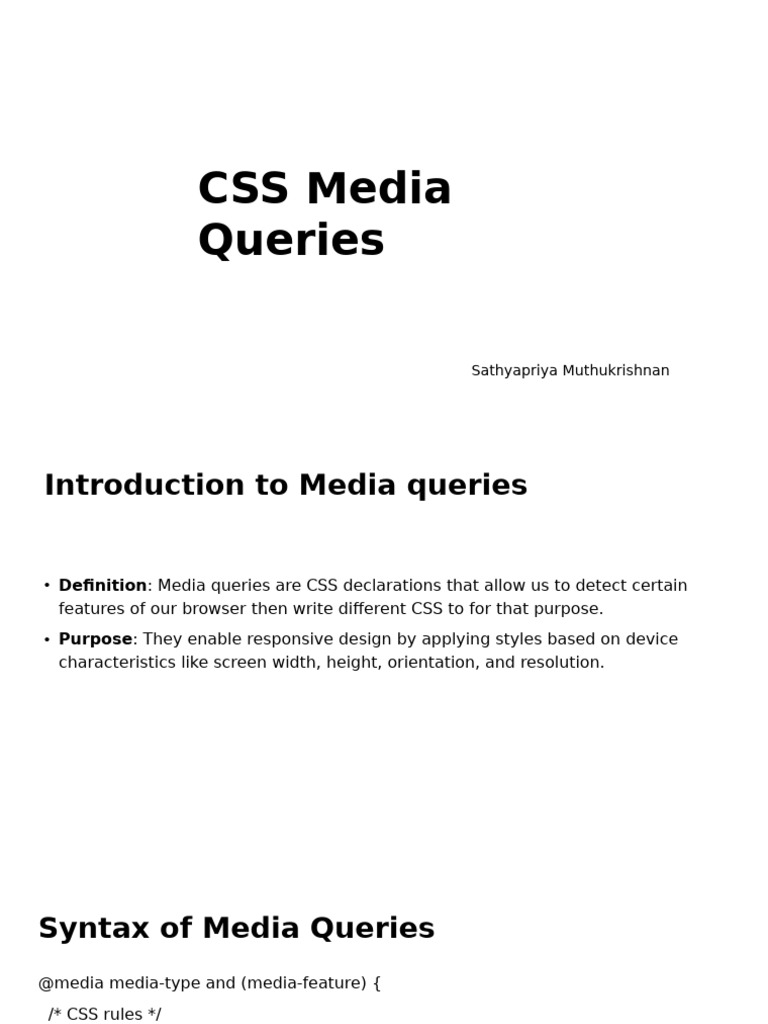 CSS MediaQueriesss | PDF