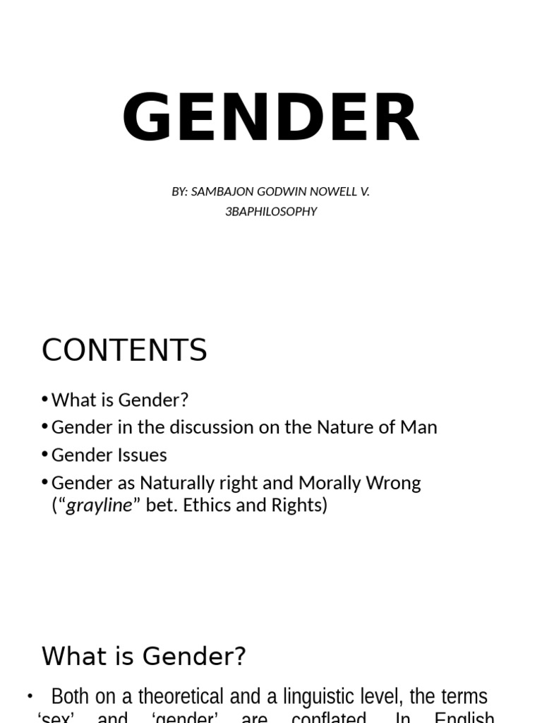GENDER | PDF | Gender | Gender Studies