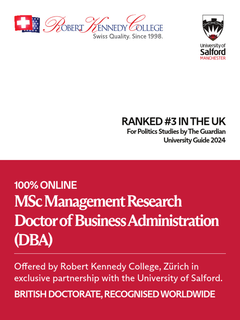 DBA Program with Robert Kennedy College | PDF | Academic Degree ...