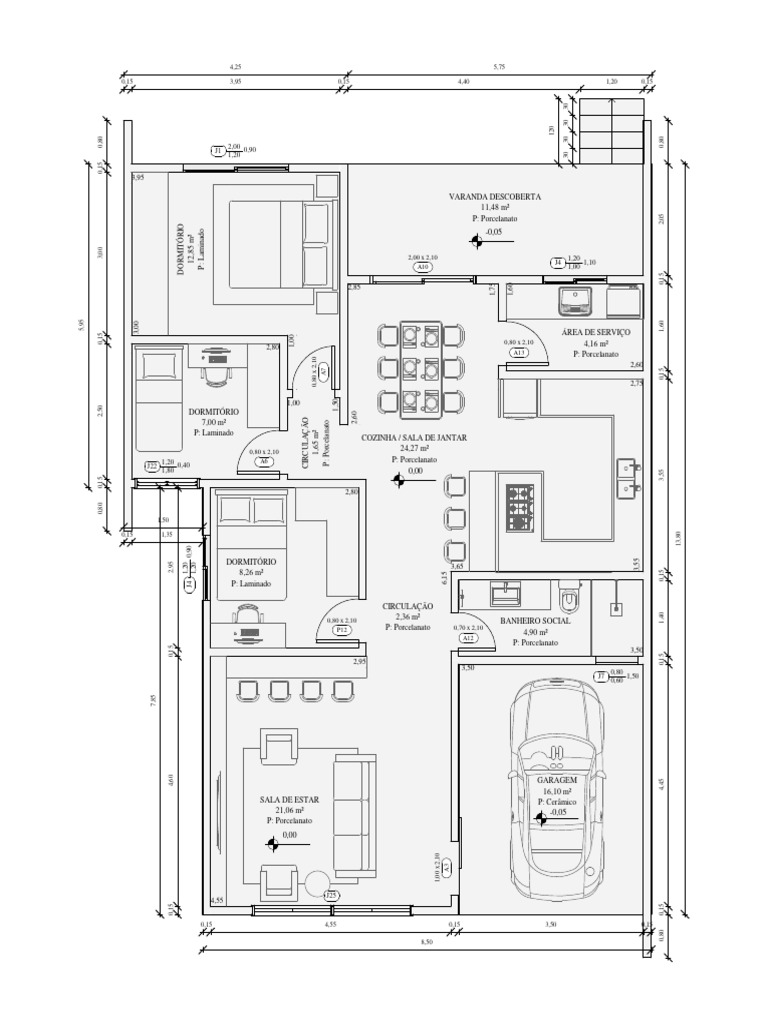 Dimensões e Materiais de Ambientes Residenciais | PDF