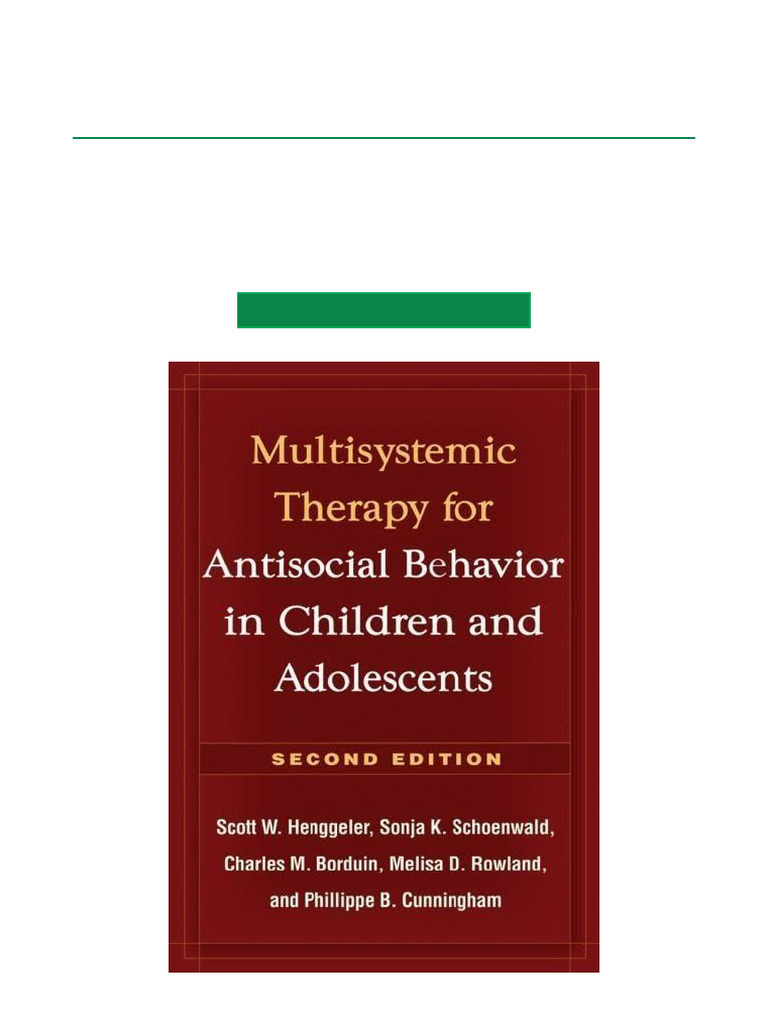 Hardcover Multisystemic Therapy For Antisocial Behavior in Children and ...