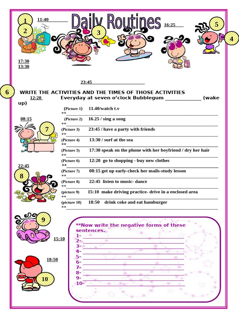 Daily Activity Schedule and Negatives | PDF
