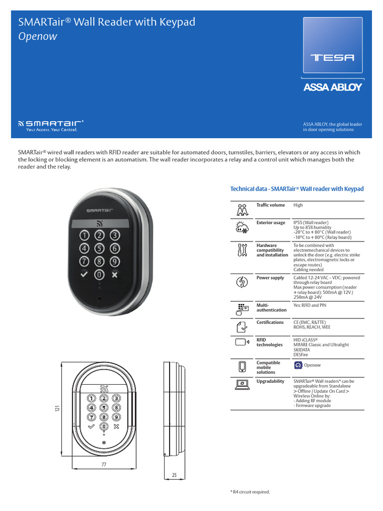 SMARTair® Wall Reader Technical Guide | PDF | Relay | Radio Frequency ...