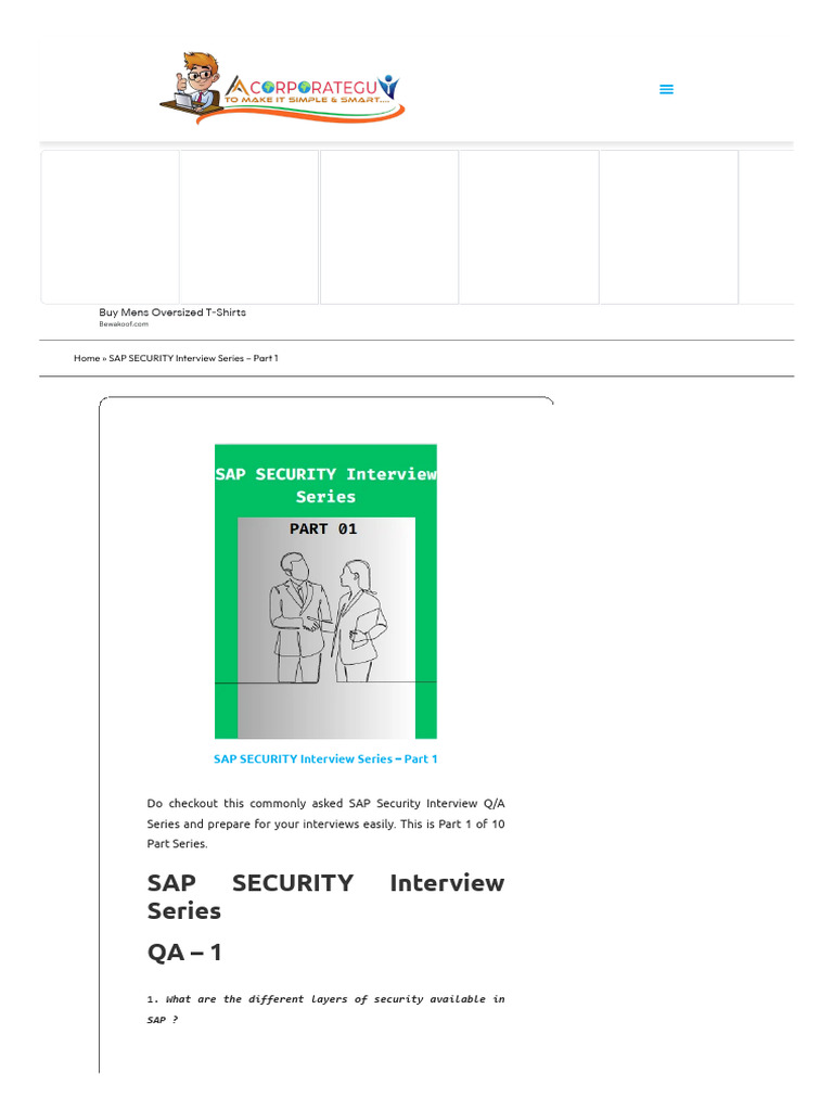 SAP Security Interview Insights Part 1 | PDF | Password | Transport ...