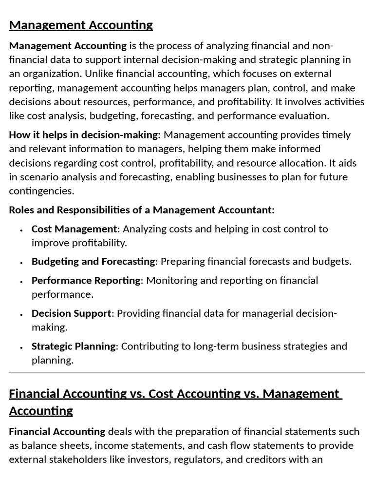 Understanding Management Accounting Basics | PDF | Cash Flow Statement ...