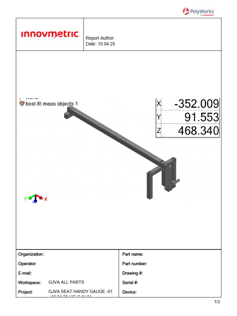 GJVA Seat Handy Gauge Report | PDF