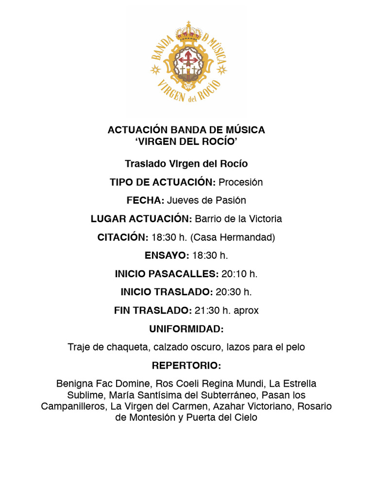 Actuaciones Semana Santa 2025 | PDF | María, madre de Jesús | Iglesia ...