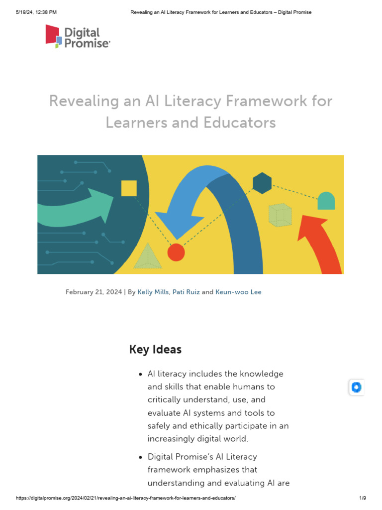 Revealing an AI Literacy Framework for Learners and Educators – Digital ...