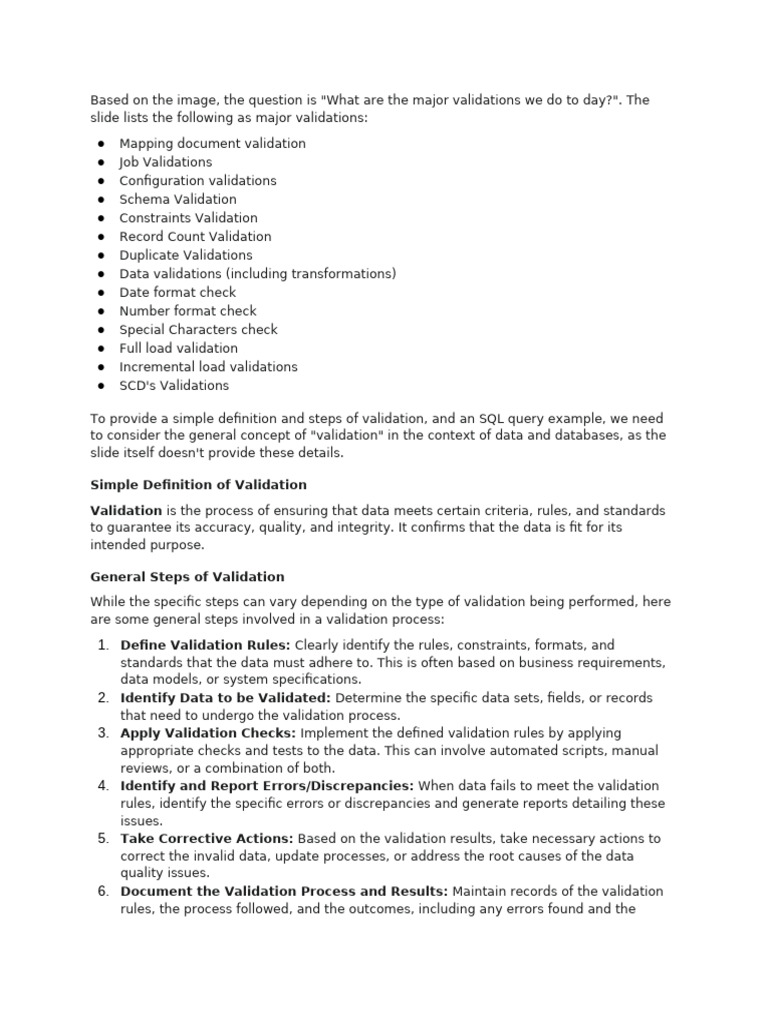 Please Give Me Simple Definition and Steeps of Va... | PDF | Sql | Data ...