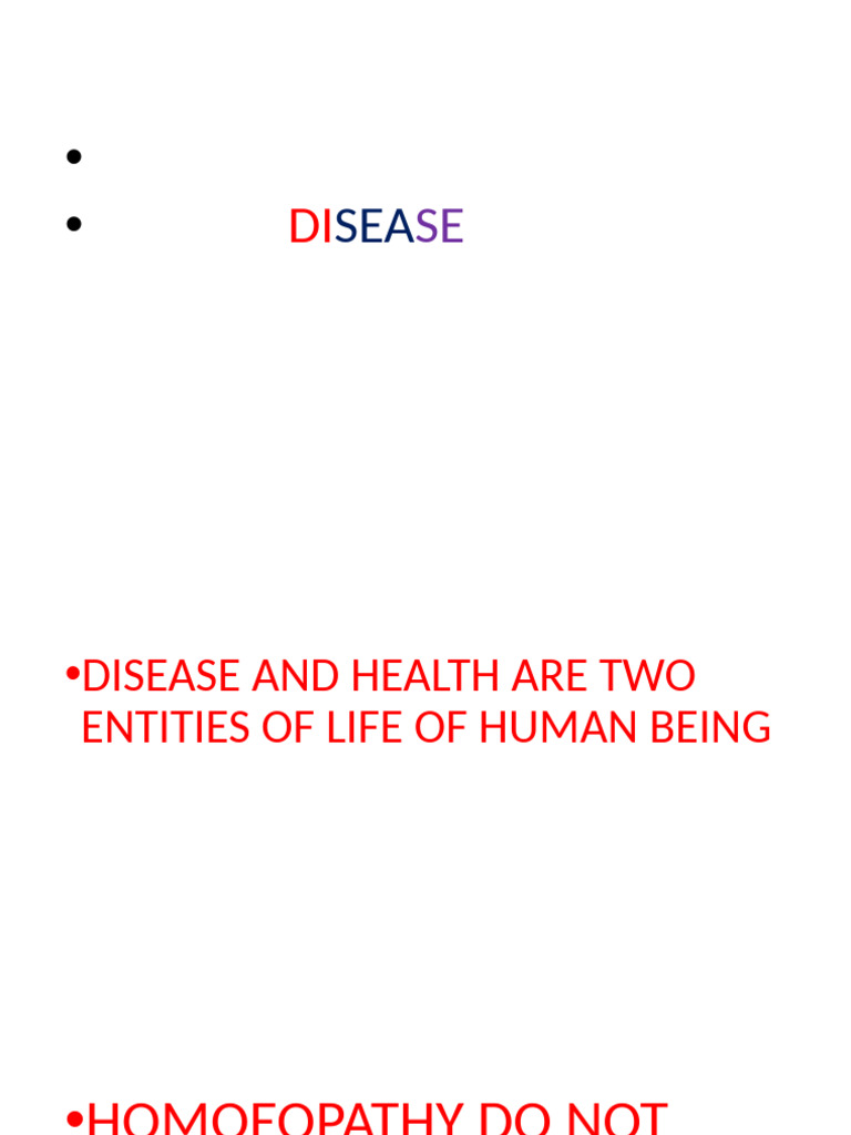 Type of Disease PowerPoint Presentation | PDF | Homeopathy | Medicine